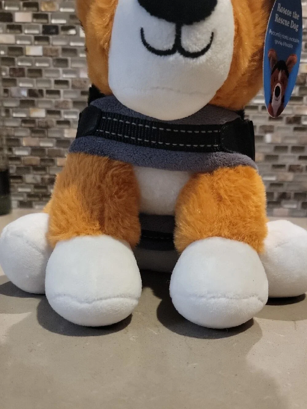Dog Harness Plush/padded Grey with Black Sz S